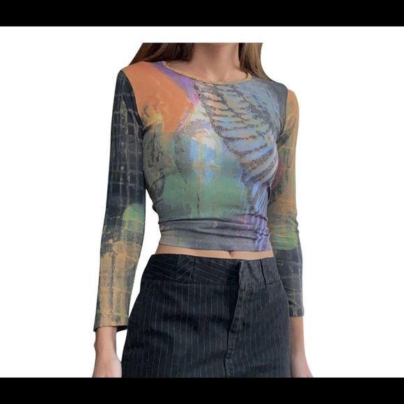 Long Sleeve See Through Shirt - Picture 1 of 4